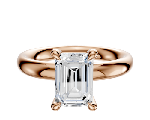 18K Rose Gold 4 Prong Basket Classic Dome 3.0mm Engagement Ring