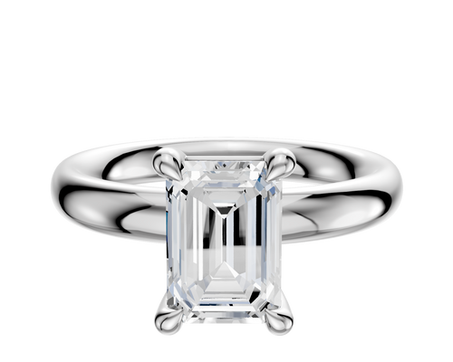 Platinum 4 Prong Basket Classic Dome 3.0mm Engagement Ring