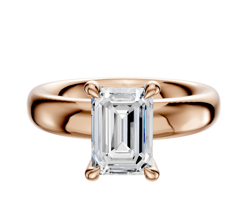 18K Rose Gold 4 Prong Basket Classic Dome 4.0mm Engagement Ring