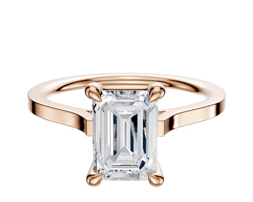 14K Rose Gold 4 Prong Basket Cathedral Flat 1.5mm Engagement Ring