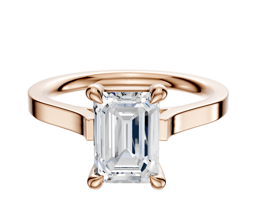 18K Rose Gold 4 Prong Basket Cathedral Flat 2.0mm Engagement Ring