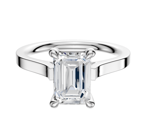 Platinum 4 Prong Basket Cathedral Flat 2.0mm Engagement Ring