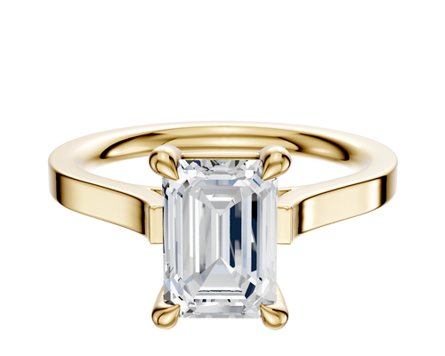14K Yellow Gold 4 Prong Basket Cathedral Flat 2.0mm Engagement Ring