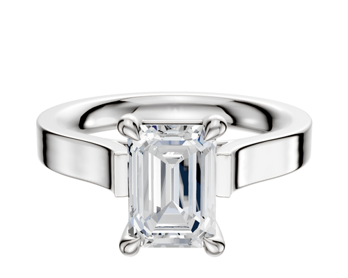 Platinum 4 Prong Basket Cathedral Flat 3.0mm Engagement Ring