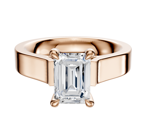 18K Rose Gold 4 Prong Basket Cathedral Flat 4.0mm Engagement Ring
