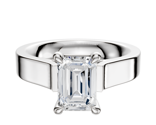 Platinum 4 Prong Basket Cathedral Flat 4.0mm Engagement Ring