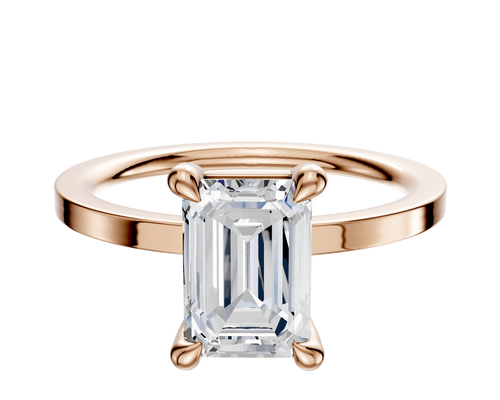 18K Rose Gold 4 Prong Basket Classic Flat 1.5mm Engagement Ring