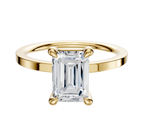 14K Yellow Gold 4 Prong Basket Classic Flat 1.5mm Engagement Ring