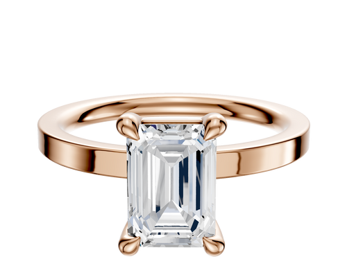 18K Rose Gold 4 Prong Basket Classic Flat 2.0mm Engagement Ring