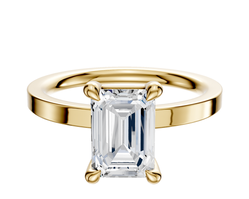 14K Yellow Gold 4 Prong Basket Classic Flat 2.0mm Engagement Ring
