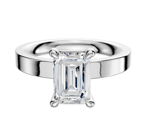 Platinum 4 Prong Basket Classic Flat 3.0mm Engagement Ring