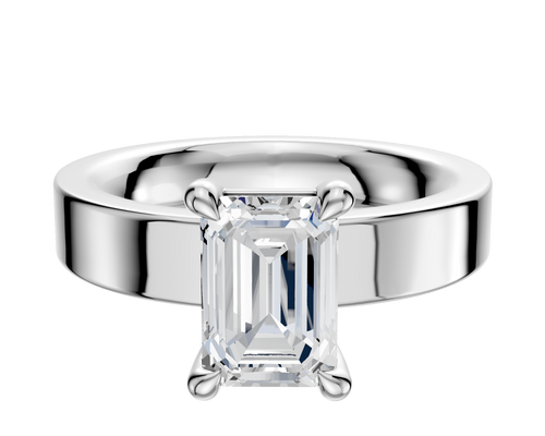 Platinum 4 Prong Basket Classic Flat 4.0mm Engagement Ring