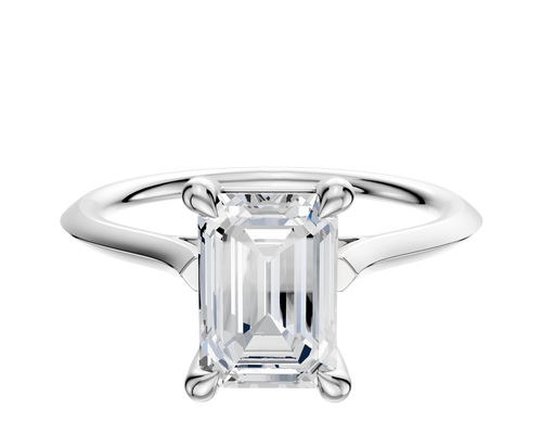 Platinum 4 Prong Basket Cathedral Knife Edge 1.5mm Engagement Ring