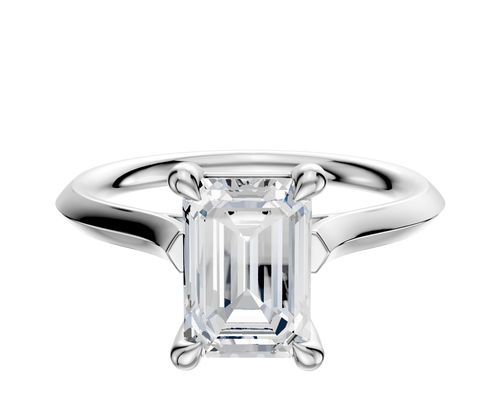 18K White Gold 4 Prong Basket Cathedral Knife Edge 2.0mm Engagement Ring