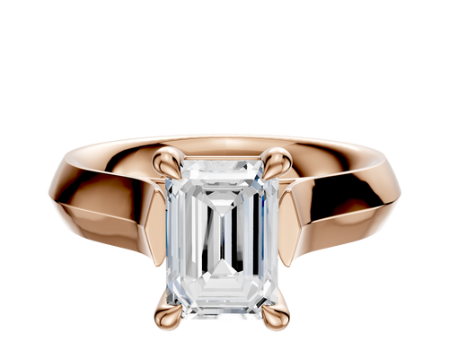 18K Rose Gold 4 Prong Basket Cathedral Knife Edge 4.0mm Engagement Ring