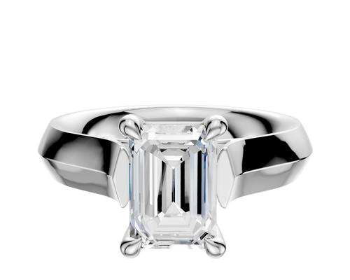 Platinum 4 Prong Basket Cathedral Knife Edge 4.0mm Engagement Ring