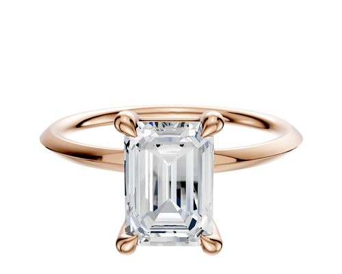 14K Rose Gold 4 Prong Basket Classic Knife Edge 1.5mm Engagement Ring