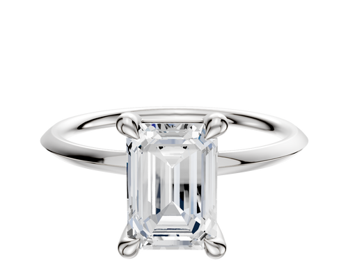 14K White Gold 4 Prong Basket Classic Knife Edge 1.5mm Engagement Ring