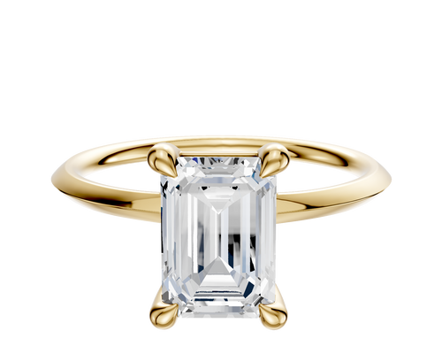 14K Yellow Gold 4 Prong Basket Classic Knife Edge 1.5mm Engagement Ring