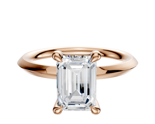 14K Rose Gold 4 Prong Basket Classic Knife Edge 2.0mm Engagement Ring