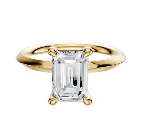 14K Yellow Gold 4 Prong Basket Classic Knife Edge 2.0mm Engagement Ring