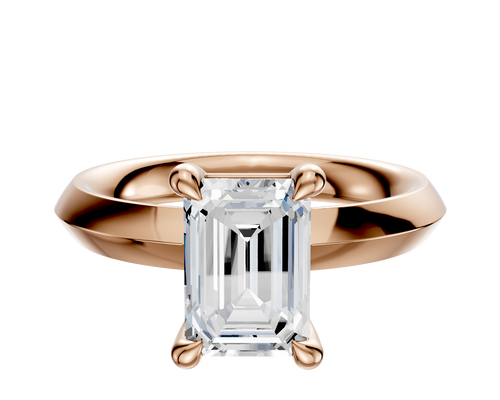 18K Rose Gold 4 Prong Basket Classic Knife Edge 3.0mm Engagement Ring