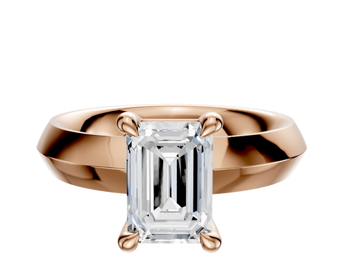 18K Rose Gold 4 Prong Basket Classic Knife Edge 4.0mm Engagement Ring