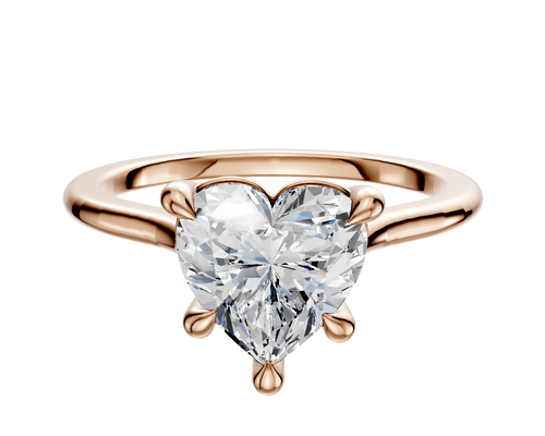 14K Rose Gold 4 Prong Basket Cathedral Dome 1.5mm Engagement Ring