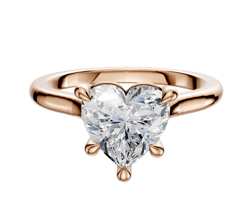 18K Rose Gold 4 Prong Basket Cathedral Dome 2.0mm Engagement Ring