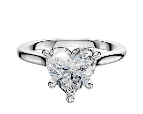 18K White Gold 4 Prong Basket Cathedral Dome 2.0mm Engagement Ring