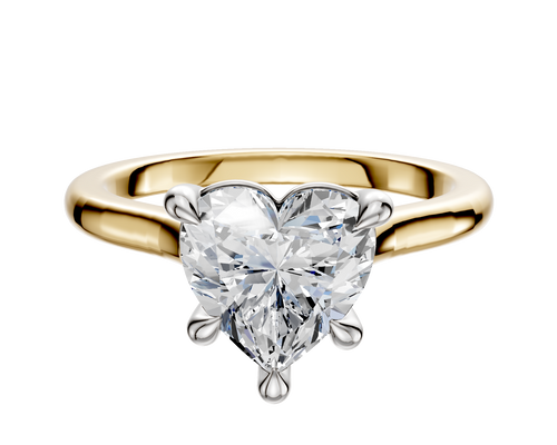 14K Two Tone 4 Prong Basket Cathedral Dome 2.0mm Engagement Ring