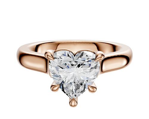 14K Rose Gold 4 Prong Basket Cathedral Dome 3.0mm Engagement Ring