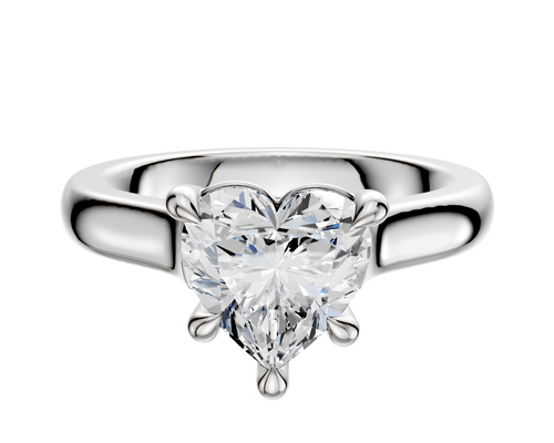 14K White Gold 4 Prong Basket Cathedral Dome 3.0mm Engagement Ring