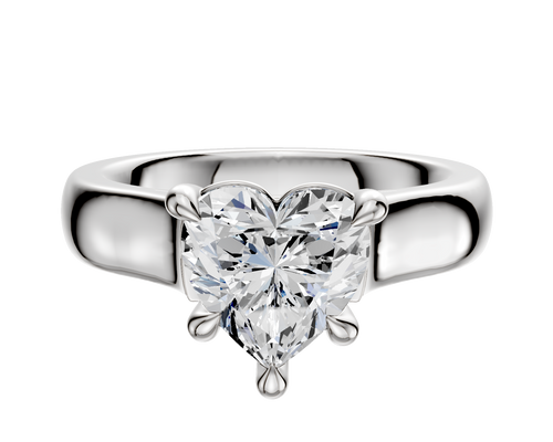 18K White Gold 4 Prong Basket Cathedral Dome 4.0mm Engagement Ring