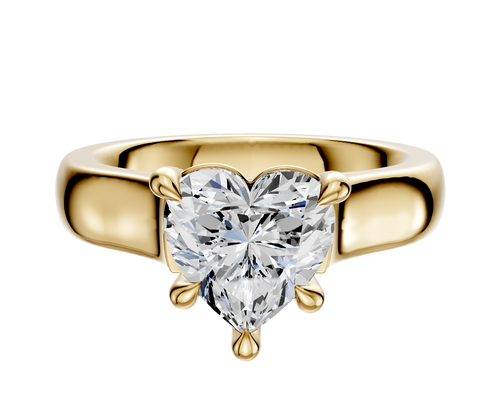18K Yellow Gold 4 Prong Basket Cathedral Dome 4.0mm Engagement Ring