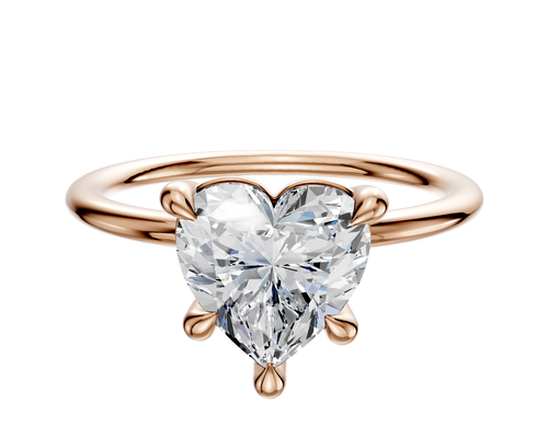 18K Rose Gold 4 Prong Basket Classic Dome 1.5mm Engagement Ring