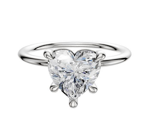 14K White Gold 4 Prong Basket Classic Dome 1.5mm Engagement Ring