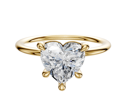 14K Yellow Gold 4 Prong Basket Classic Dome 1.5mm Engagement Ring