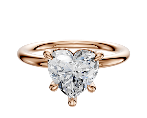 18K Rose Gold 4 Prong Basket Classic Dome 2.0mm Engagement Ring