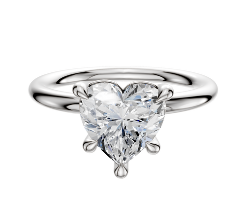 Platinum 4 Prong Basket Classic Dome 2.0mm Engagement Ring