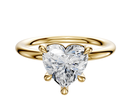 18K Yellow Gold 4 Prong Basket Classic Dome 2.0mm Engagement Ring