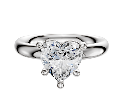 18K White Gold 4 Prong Basket Classic Dome 3.0mm Engagement Ring