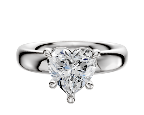 18K White Gold 4 Prong Basket Classic Dome 4.0mm Engagement Ring