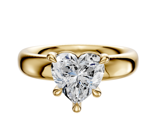 18K Yellow Gold 4 Prong Basket Classic Dome 4.0mm Engagement Ring
