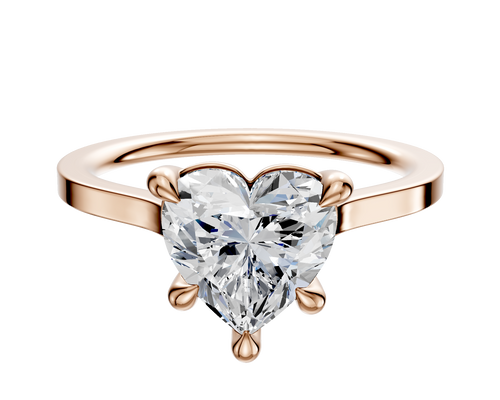 14K Rose Gold 4 Prong Basket Cathedral Flat 1.5mm Engagement Ring