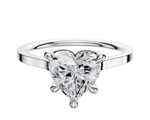 18K White Gold 4 Prong Basket Cathedral Flat 1.5mm Engagement Ring