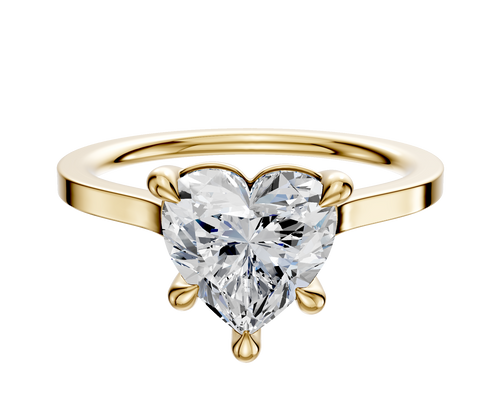 18K Yellow Gold 4 Prong Basket Cathedral Flat 1.5mm Engagement Ring