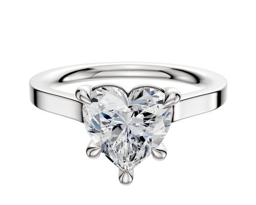 Platinum 4 Prong Basket Cathedral Flat 2.0mm Engagement Ring