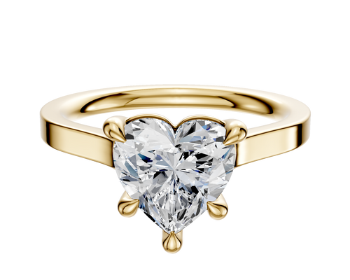 18K Yellow Gold 4 Prong Basket Cathedral Flat 2.0mm Engagement Ring