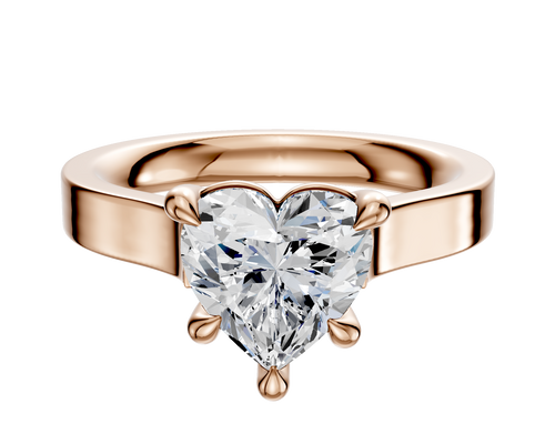 18K Rose Gold 4 Prong Basket Cathedral Flat 3.0mm Engagement Ring